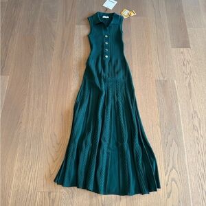 Sandro green knit maxi dress
